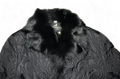 Authentic Clothing Company Jacket XL Black, Real fox fur trim