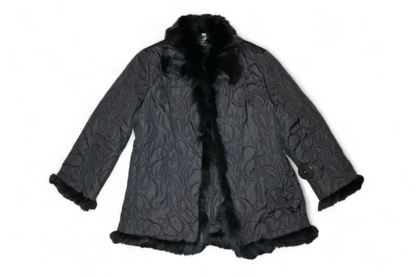 Authentic Clothing Company Jacket XL Black, Real fox fur trim