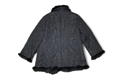 Authentic Clothing Company Jacket XL Black, Real fox fur trim