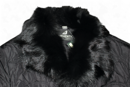 Authentic Clothing Company Jacket XL Black, Real fox fur trim