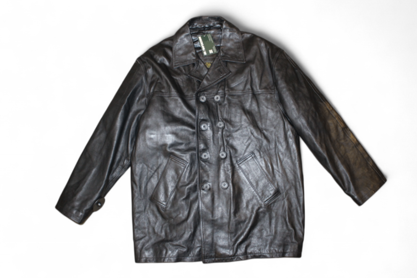 Vintage Jacket Black Leather, Size L