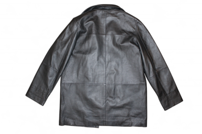 Vintage Coat Black Leather, Size M