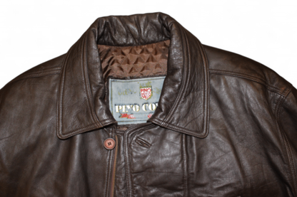 Vintage Jacket Brown Leather, Pino Covino, Size L