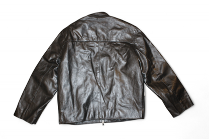Vintage Jacket Black Leather, Pelte Supelte, Size M