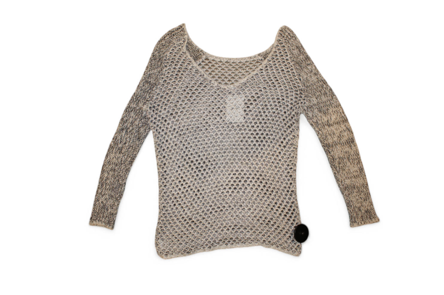 Helmut Lang Pullover S White and black Cotton and linen blend, Se