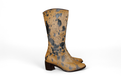 Spazio Moda Boots 39 Brown and black Fur and leather, C