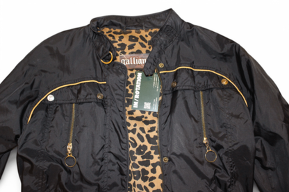 Galliano Jacket S Black, Bomber, Leopard print lining, B
