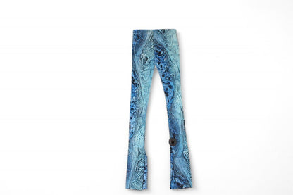 Blumarine Pants XS Blue, Snakeskin print, B