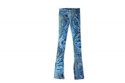 Blumarine Pants XS Blue, Snakeskin print, B
