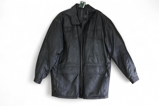Vintage Jacket XL/XXL Black Leather, Natur-Produkt, B