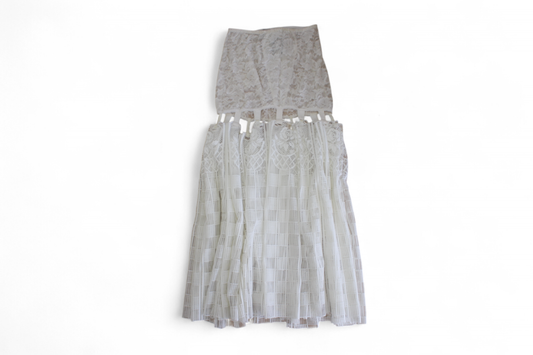 Melisa Minca Dress/Skirt M White, Lace, Upcycled from doilies, C