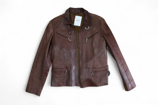 Vintage Jacket, 7 eleven, L, Brown Leather, T