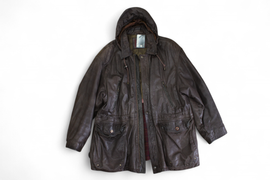 Vintage Coat XL/XXL Brown Leather, Florentino, B