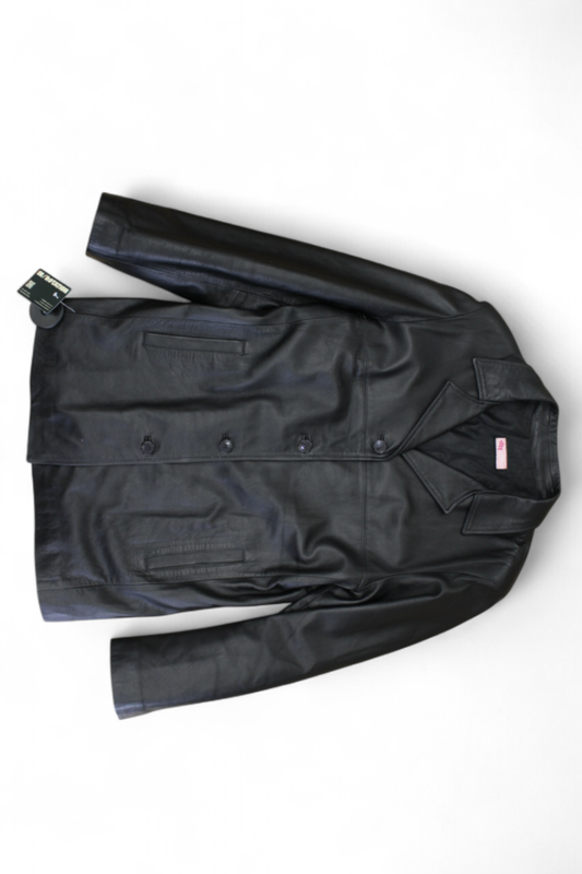 Vintage Jacket L/XL Black Leather, Real Collection, Se