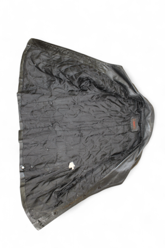 Vintage Jacket M/L Black Leather, Dixie, Se
