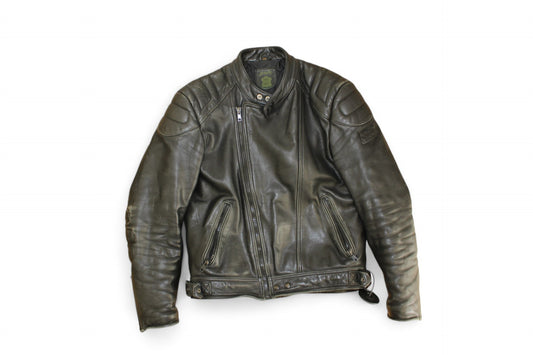 Polo Jacket L Black Leather, Biker, Se