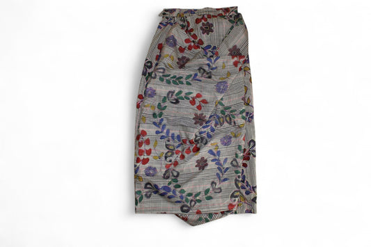 YSL Skirt, Gingham, Floral embroidery, Size S