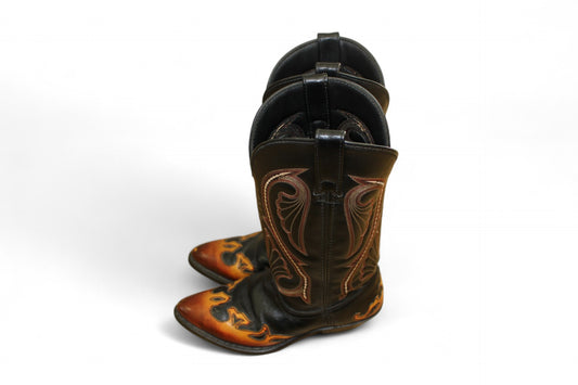 Laredo Cowboy Boots 38 Black and brown Leather, T