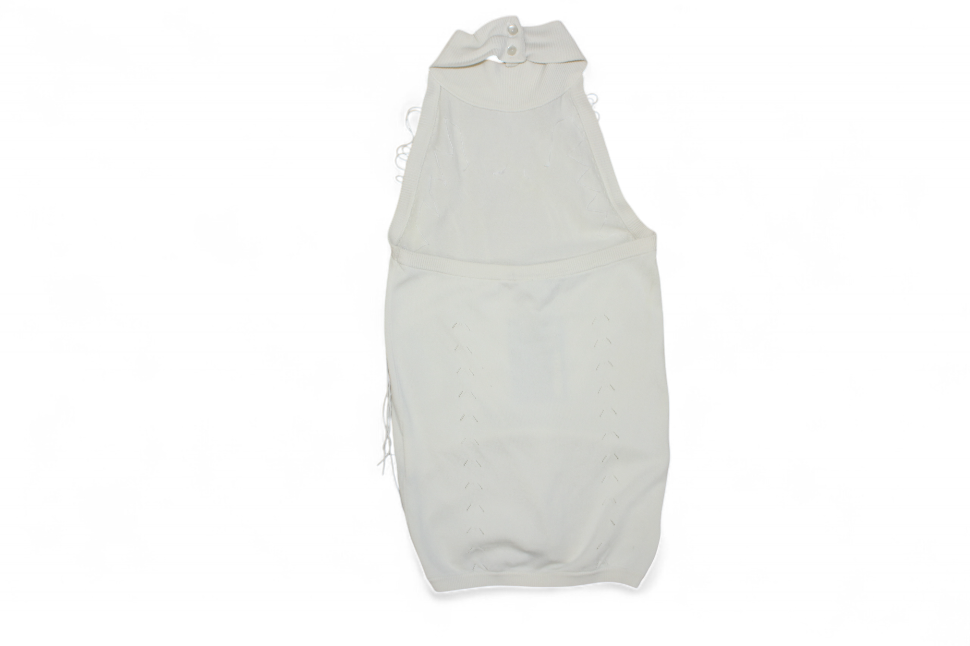 Mugler Top, Cream, Tassels, Size S (Mainzerstr)