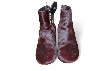 MM6 Maison Margiela Boots, Burgundy Pony fur, Size 38 (Mainzerstr)