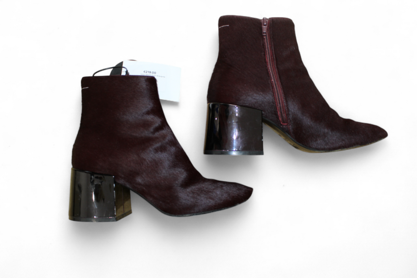 MM6 Maison Margiela Boots, Burgundy Pony fur, Size 38 (Mainzerstr)