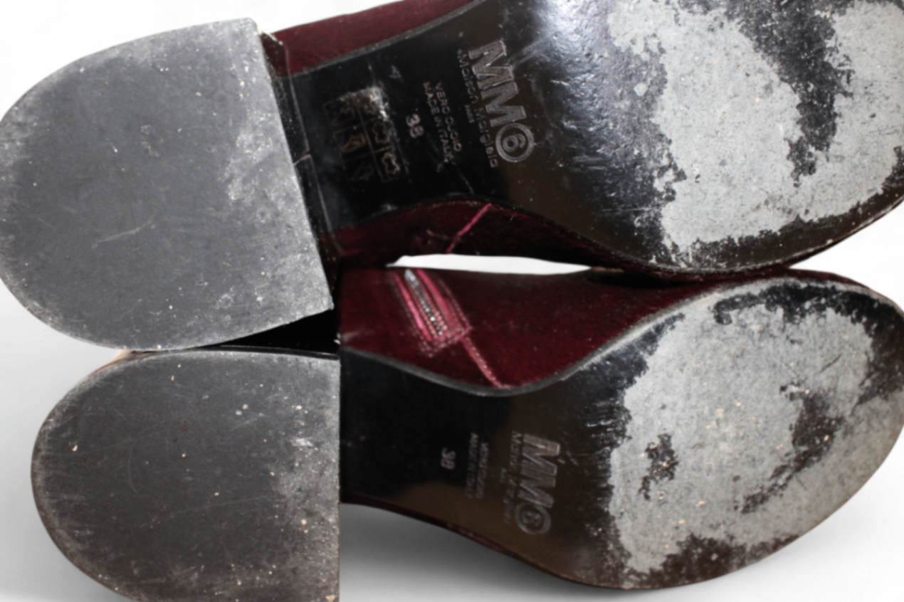 MM6 Maison Margiela Boots, Burgundy Pony fur, Size 38 (Mainzerstr)