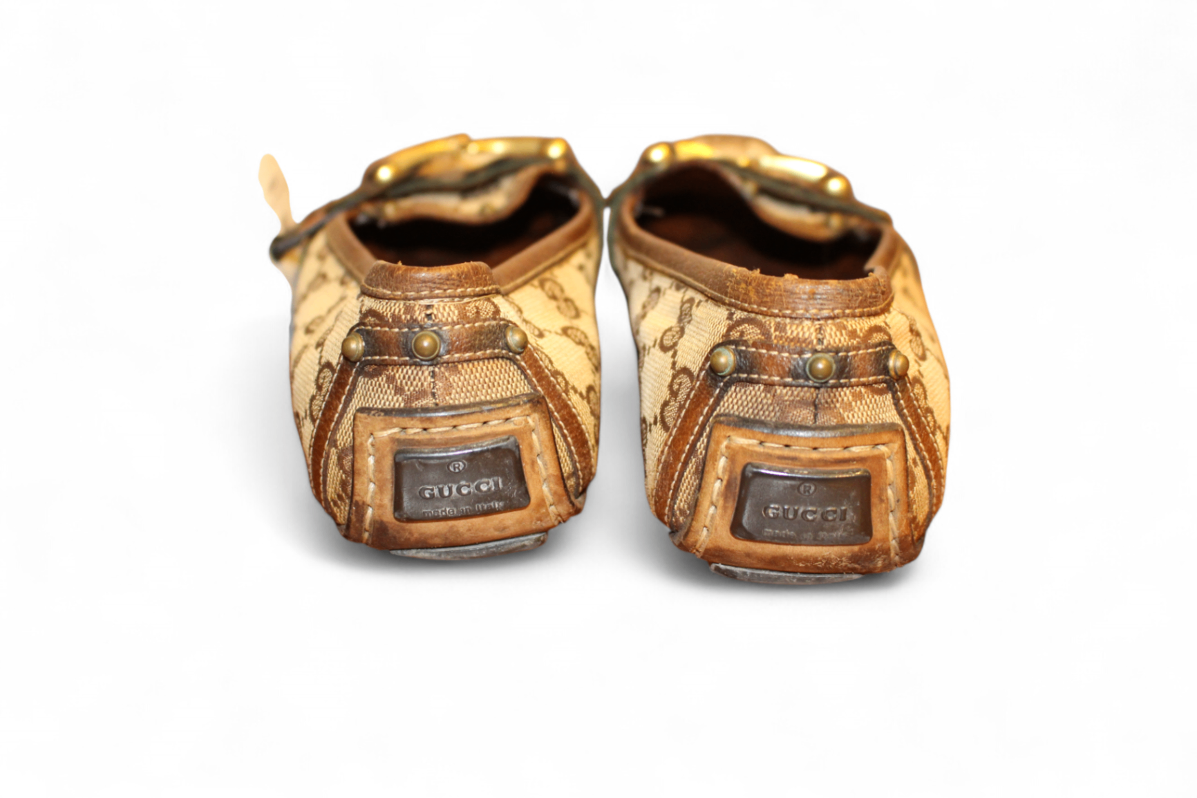 W - Gucci Loafers 37 Monogram Leather (C)
