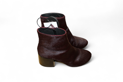 MM6 Maison Margiela Boots, Burgundy Pony fur, Size 38 (Mainzerstr)