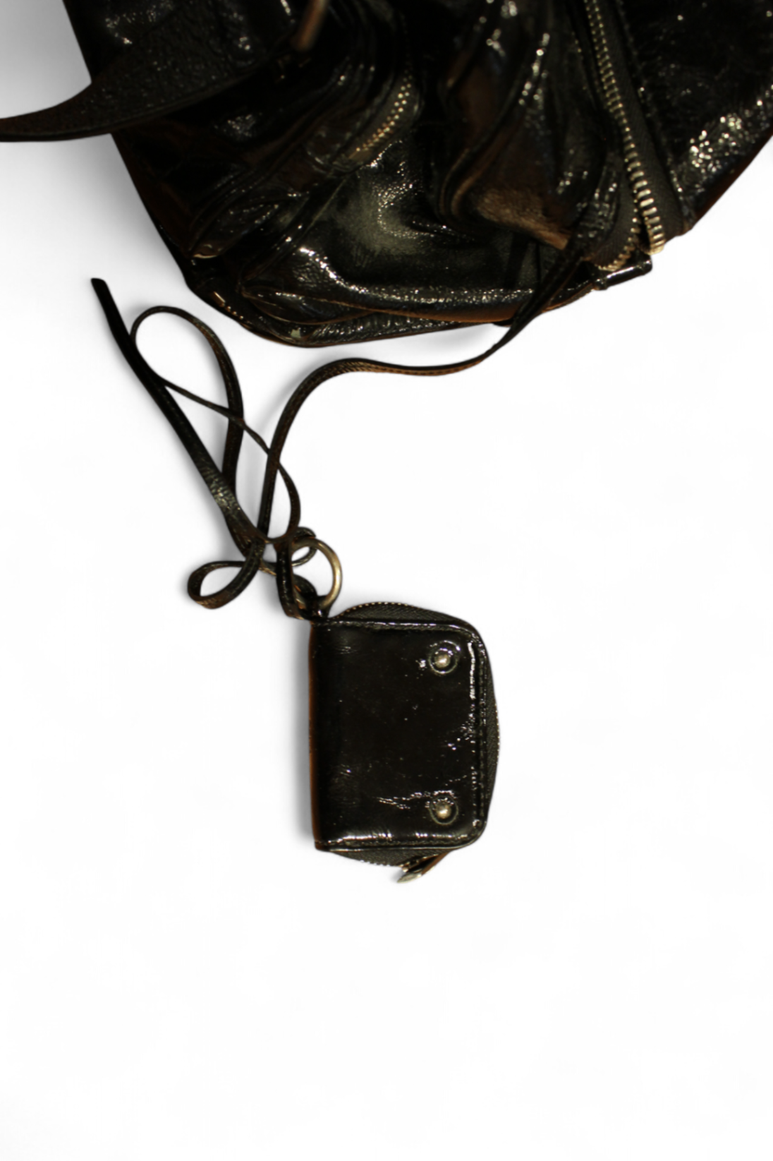 W - Chloe Hand Bag Black Patent Leather, with coin purse, D, (C)