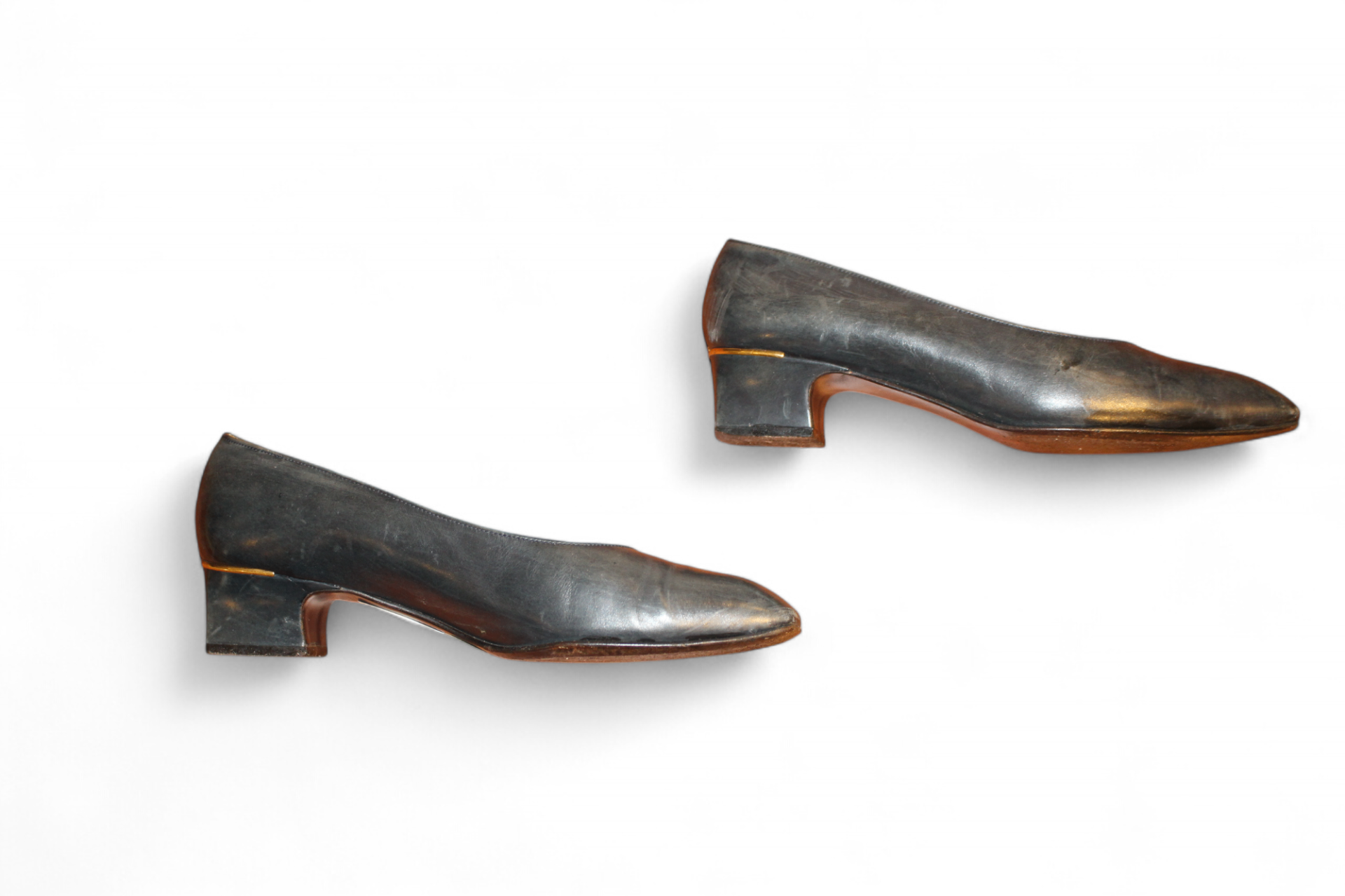 W - Vintage Bally Shoes Black Leather, Reduced (scuff), C