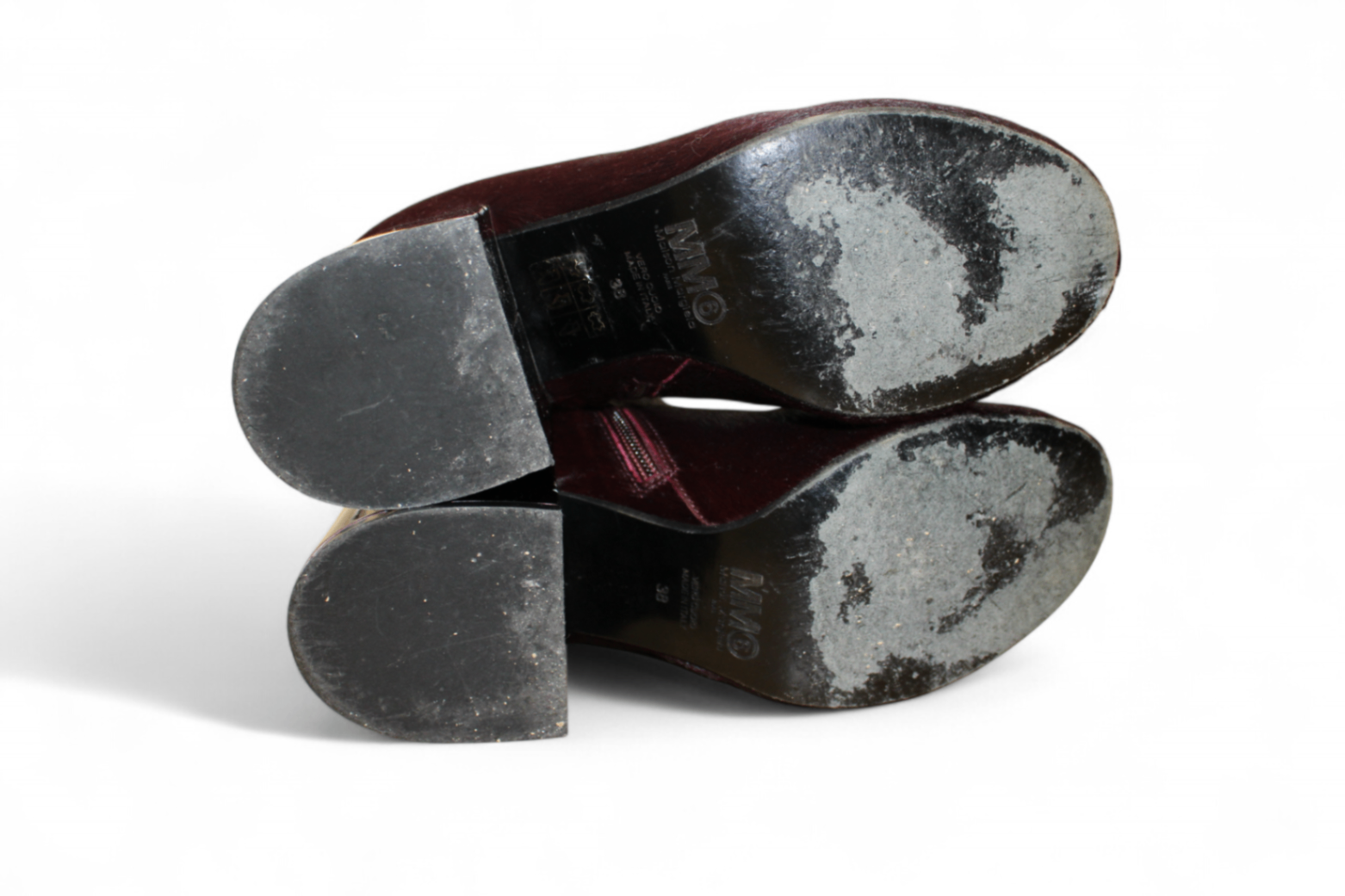 MM6 Maison Margiela Boots, Burgundy Pony fur, Size 38 (Mainzerstr)