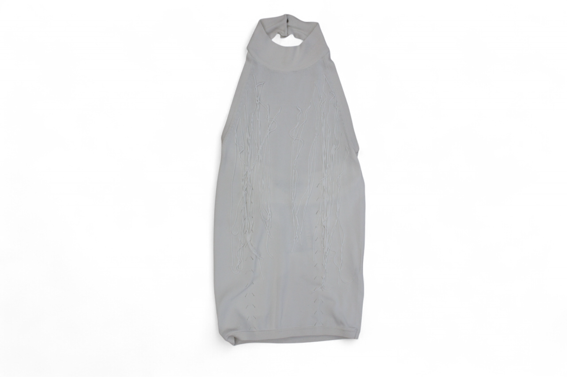 Mugler Top, Cream, Tassels, Size S (Mainzerstr)