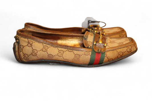 W - Gucci Loafers 37 Monogram Leather (C)