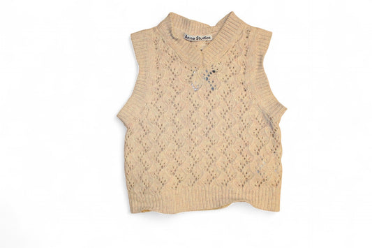 Acne Studios Knit Vest, Beige Wool, Size S (Wühlischstraße)