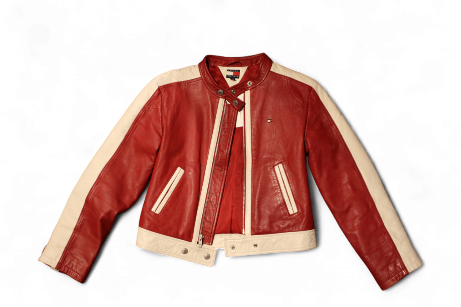 W - Tommy Hilfiger Jacket XS Red and white Leather, B