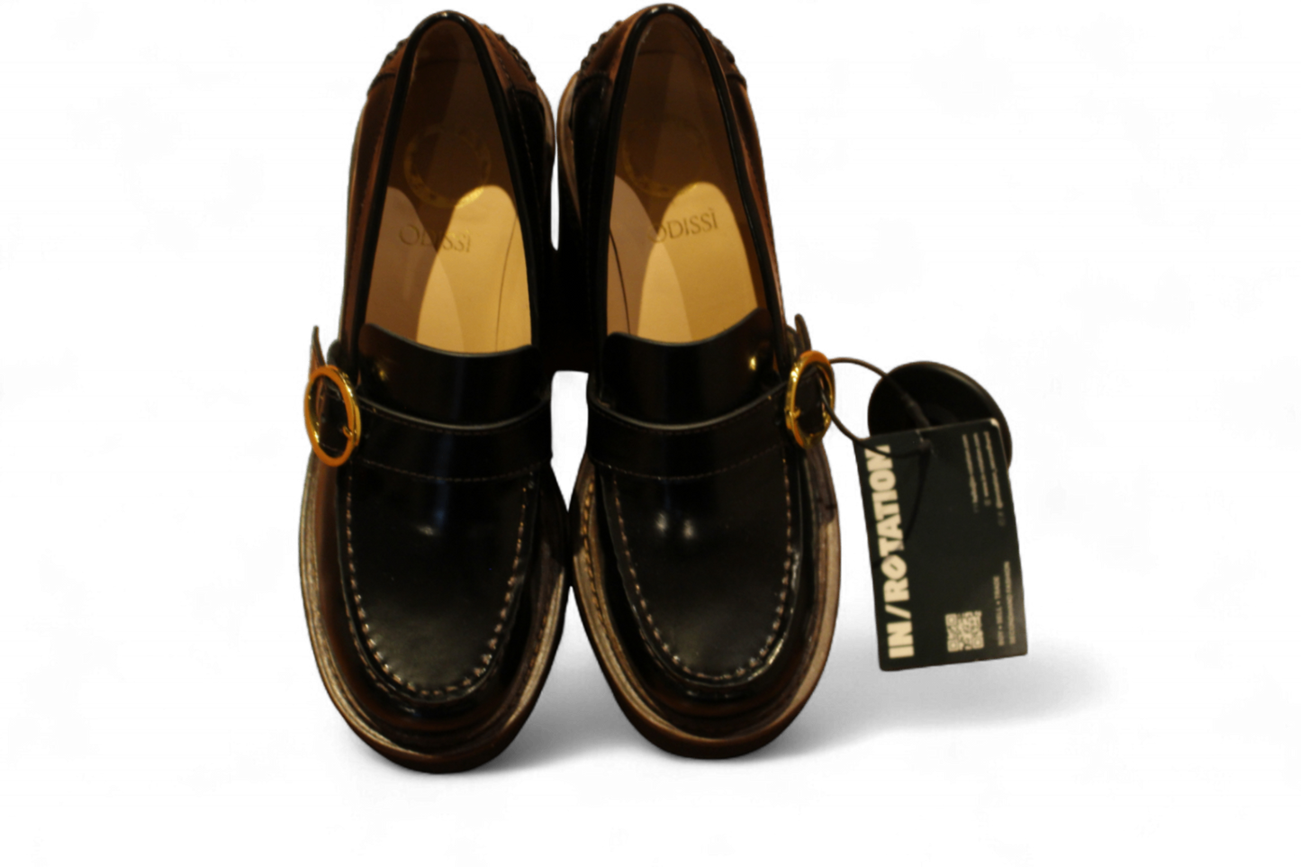 W Odissi Platform Loafers 36 Black, C
