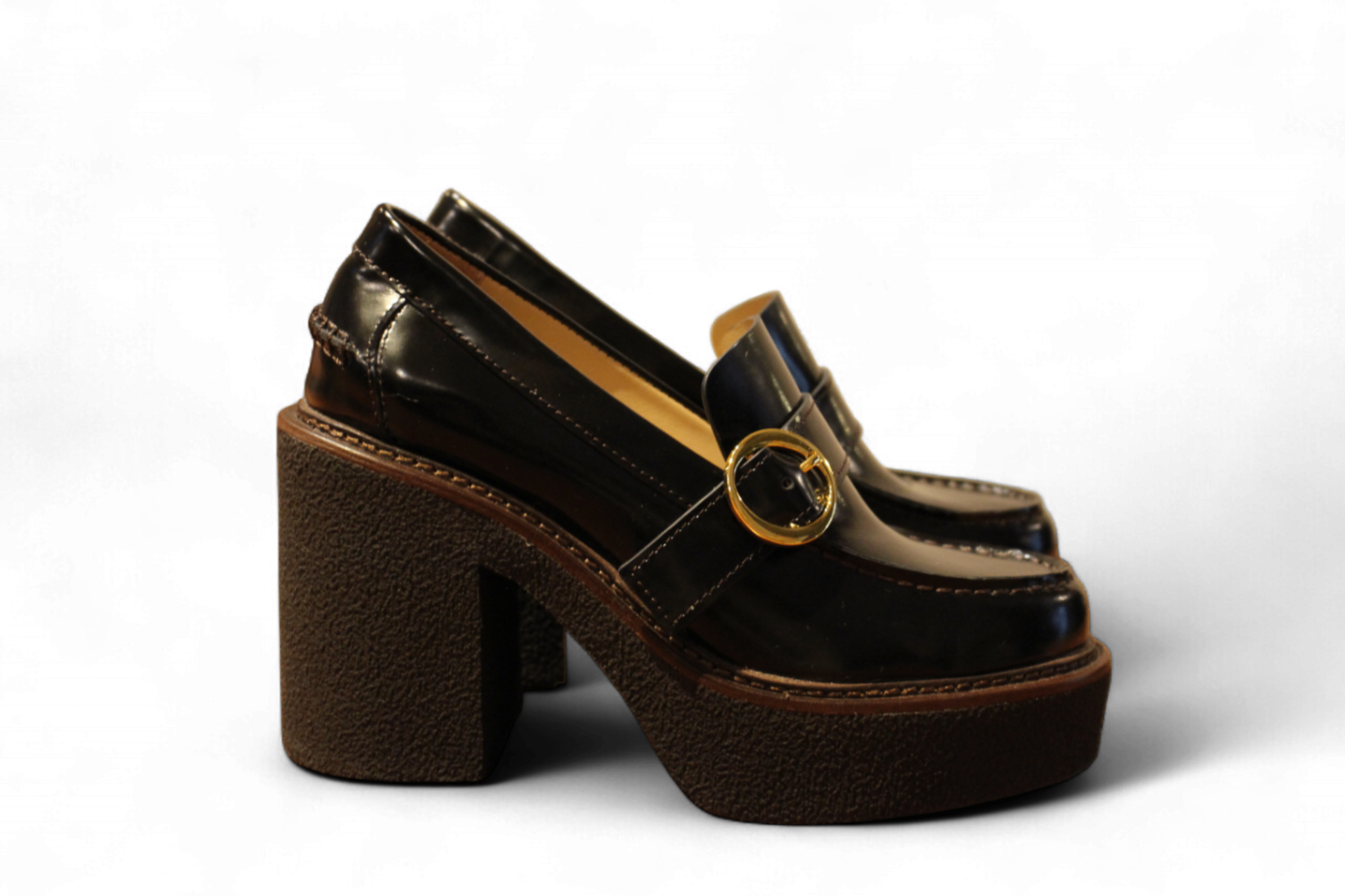 W Odissi Platform Loafers 36 Black, C
