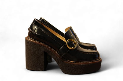 W Odissi Platform Loafers 36 Black, C