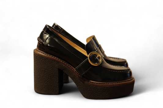 W Odissi Platform Loafers 36 Black, C