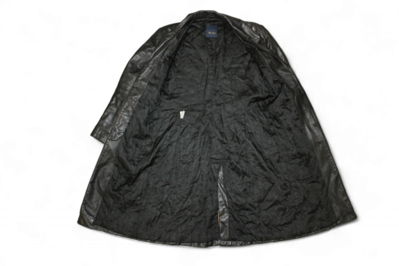 M - Vintage Coat M Black Leather, Blue Deep, B