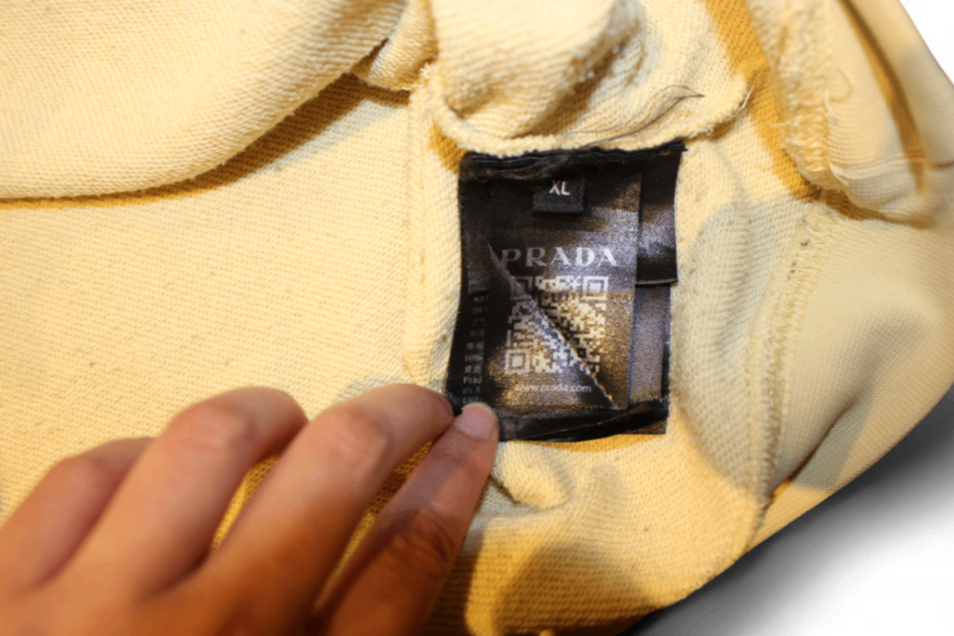 W Prada Pullover M Yellow Cotton (reduced: small stain), D, C