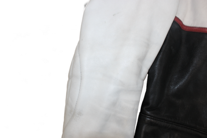 M - Vintage Jacket L Black, white and red Leather, Middlechild, Reduced (white leather discoloured), B