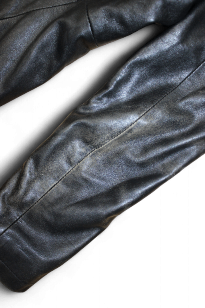 M - Vintage Coat M Black Leather, Blue Deep, B