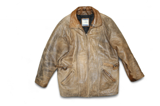 M - Vintage Jacket L Brown Leather, Lemon, B