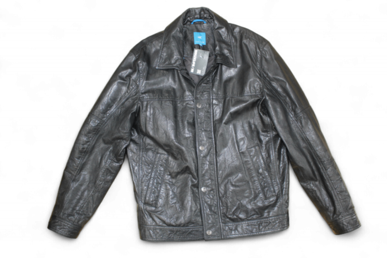 M - Vintage Jacket M/L Black Leather, Cool Code, B