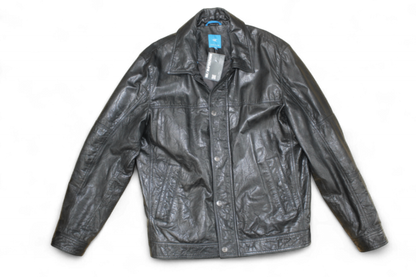 M - Vintage Jacket M/L Black Leather, Cool Code, B