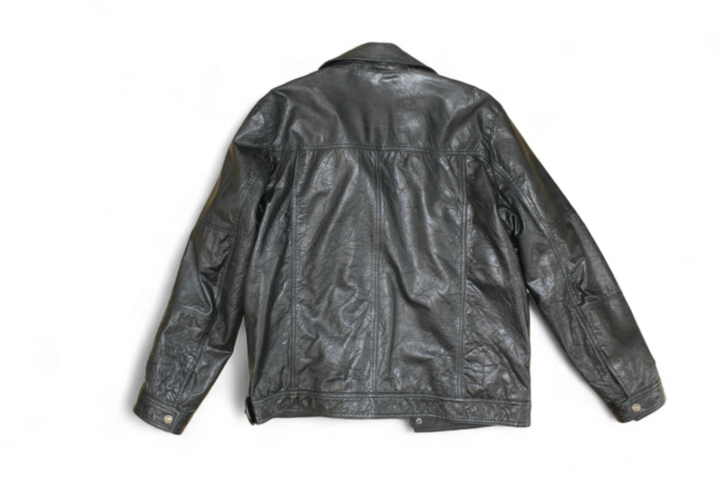 M - Vintage Jacket M/L Black Leather, Cool Code, B