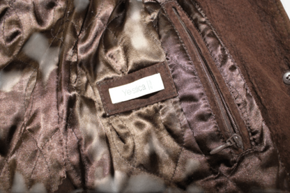 M - Yessica Jacket S Brown Genuine suede, Faux fur removable collar, B
