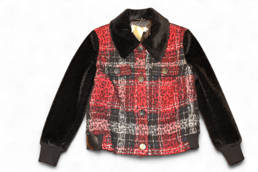 W-L'autre Chose Jacket XS Black and red Wool blend, C