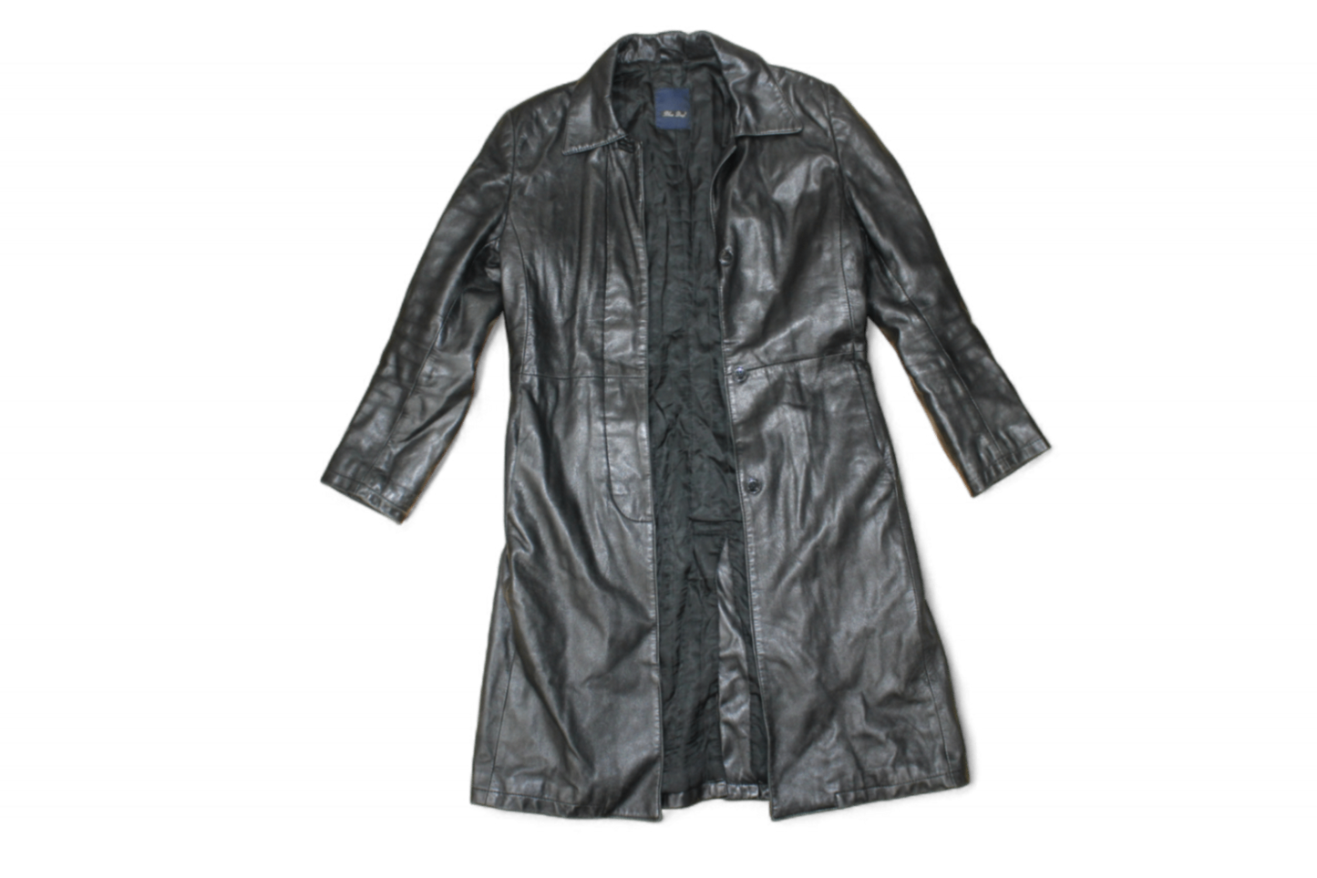 M - Vintage Coat M Black Leather, Blue Deep, B